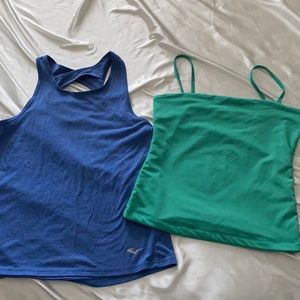 Two small tops, size S, blue and green. One is from everlast and cotton on